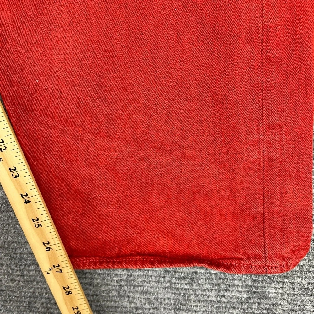 Levis 501 Original Fit Jeans Mens 40x28 Red Button Fly Straight Leg Denim Casual